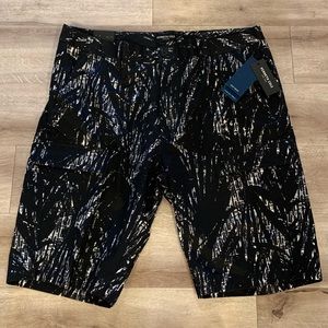 Kenneth Cole Palm Print Cargo Shorts, Size 36